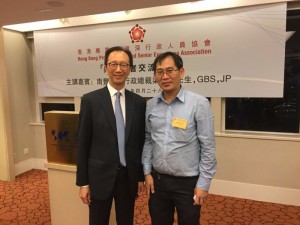 左一前財政司長梁錦松GBS JP, 右一本會香港主席廖寶城博士後